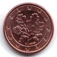 Монета 1 цент (А). 2009 год, Германия. Монета 1 цент (А). 2009 год, Германия.