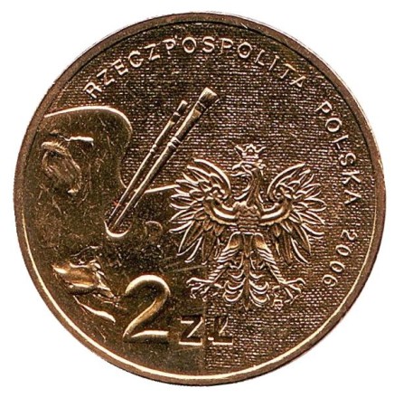 Монета 2 злотых, 2006 год, Польша. Александр Герымский. Монета 2 злотых, 2006 год, Польша. Александр Герымский.