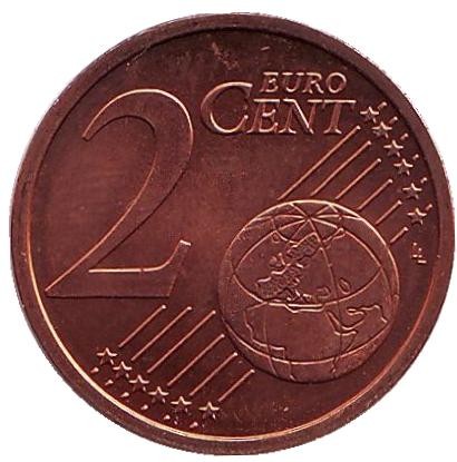 Монета 2 цента. 2003 год (D), Германия. Монета 2 цента. 2003 год (D), Германия.