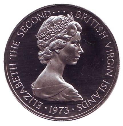 Монета 25 центов. 1973 год, Британские Виргинские острова. Мангровая американская кукушка. Монета 25 центов. 1973 год, Британские Виргинские острова. Мангровая американская кукушка.