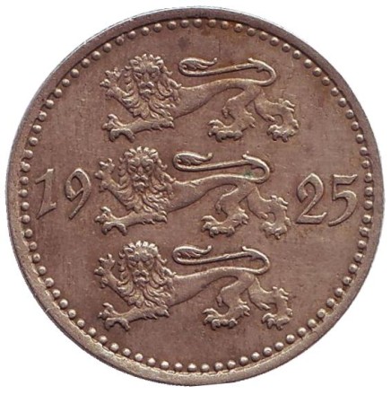 Монета 10 марок, 1925 год, Эстония. Монета 10 марок, 1925 год, Эстония.
