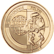 Монета 2 злотых. 1999 год, Польша. Вступление Польши в НАТО. Монета 2 злотых. 1999 год, Польша. Вступление Польши в НАТО.