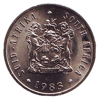 Монета 5 центов. 1983 год, Южная Африка. UNC. Африканская красавка. Монета 5 центов. 1983 год, Южная Африка. UNC. Африканская красавка.