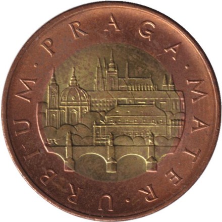 Монета 50 крон. 2009 год, Чехия. Прага.