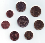 Набор монет евро (8 шт). 2007-09 гг., Словения. Набор монет евро (8 шт). 2007-09 гг., Словения.