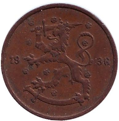 Монета 5 пенни. 1936 год, Финляндия.