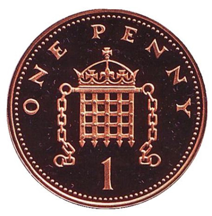 Монета 1 пенни. 1982 год, Великобритания. Proof.