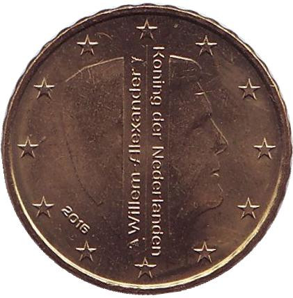 Монета 10 евроцентов. 2016 год, Нидерланды.