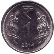 Монета 1 рупия. 2014 год, Индия. ("*" - Хайдарабад) Монета 1 рупия. 2014 год, Индия. ("*" - Хайдарабад)