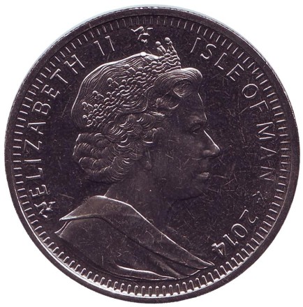 Монета 1 крона. 2014 год, Остров Мэн. 100 лет Первой Мировой войне. Футбол.