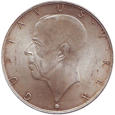 Монета 2 кроны. 1938 год, Швеция. 300-летний юбилей с момента основания посёлка Делавэр. Монета 2 кроны. 1938 год, Швеция. 300-летний юбилей с момента основания посёлка Делавэр.