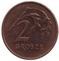 Монета 2 гроша, 1998 год, Польша. Дубовые листья. Монета 2 гроша, 1998 год, Польша. Дубовые листья.
