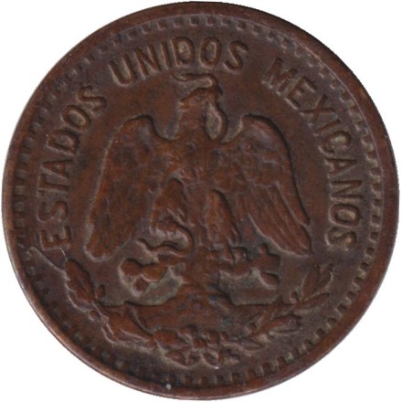 Монета 1 сентаво. 1937 год, Мексика. Монета 1 сентаво. 1937 год, Мексика.