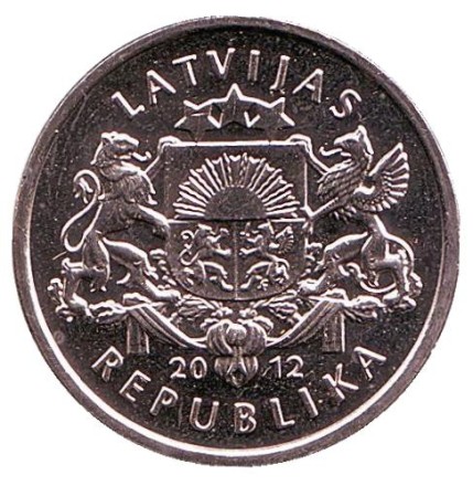 Монета 1 лат, 2012 год, Латвия. Рождественские колокольчики. Монета 1 лат, 2012 год, Латвия. Рождественские колокольчики.