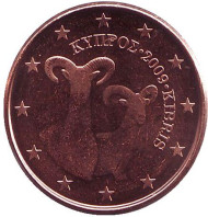 Монета 1 цент. 2009 год, Кипр. Монета 1 цент. 2009 год, Кипр.