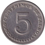 Монета 5 сентесимо. 1970 год, Панама. Монета 5 сентесимо. 1970 год, Панама.