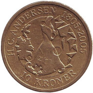 Монета 10 крон. 2006 год, Дания. "Снежная королева". Сказки Ганса Кристиана Андерсена. Монета 10 крон. 2006 год, Дания. "Снежная королева". Сказки Ганса Кристиана Андерсена.
