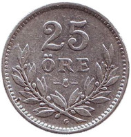 Монета 25 эре. 1932 год, Швеция. Монета 25 эре. 1932 год, Швеция.