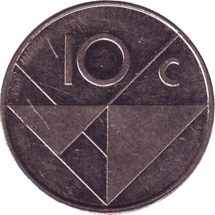Монета 10 центов. 1994 год, Аруба.