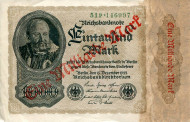 Рейхсбанкнота один миллиард марок. 1922 год, Веймарская республика. Рейхсбанкнота один миллиард марок. 1922 год, Веймарская республика.