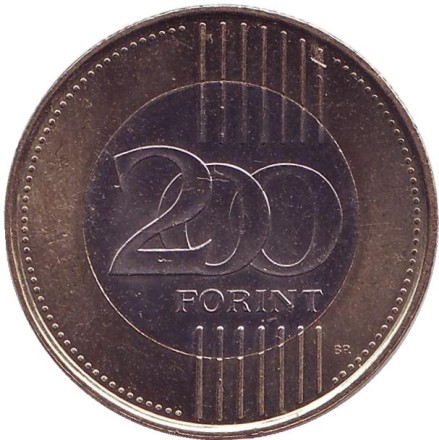 Монета 200 форинтов. 2015 год, Венгрия. Цепной мост (Сеченьи Ланцхид).