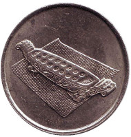 Монета 10 сен. 1991 год, Малайзия. Манкала. Монета 10 сен. 1991 год, Малайзия. Манкала.