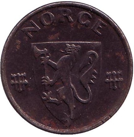 Монета 2 эре. 1944 год, Норвегия. Монета 2 эре. 1944 год, Норвегия.