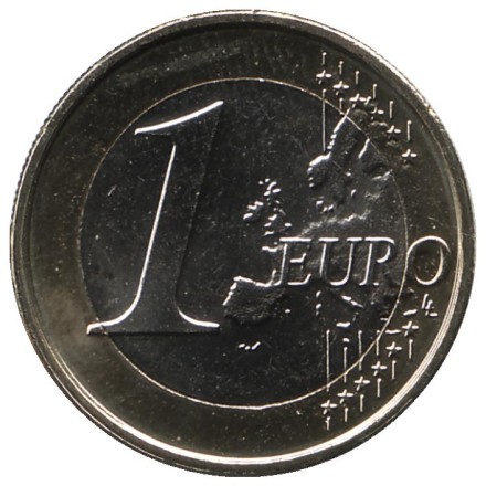 Монета 1 евро. 2016 год, Люксембург. Монета 1 евро. 2016 год, Люксембург.