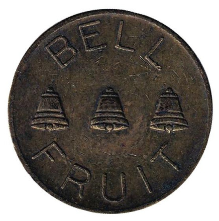 Игровой жетон "20p / TOKEN. Bell Fruit". (Токен), Великобритания.