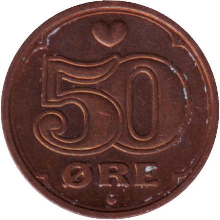 Монета 50 эре. 2006 год, Дания.