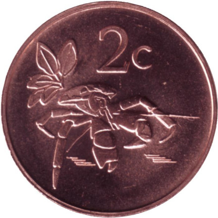 Монета 2 цента. 2017 год, Токелау. Краб.