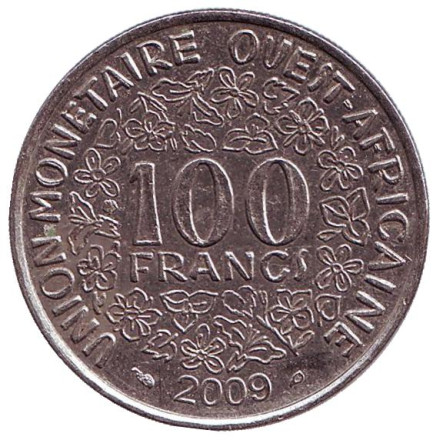 Монета 100 франков. 2009 год, Западные Африканские Штаты.