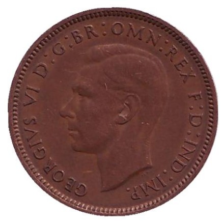 Монета 1 фартинг. 1944 год, Великобритания. Крапивник. (Птица). Монета 1 фартинг. 1944 год, Великобритания. Крапивник. (Птица).