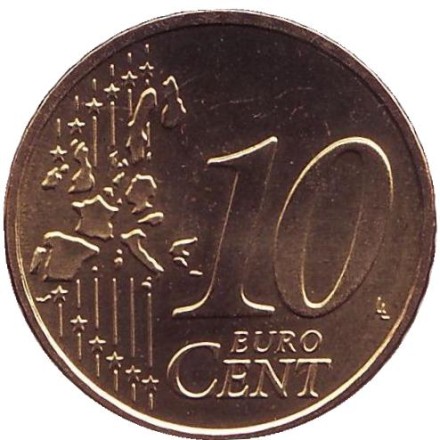 Монета 10 центов. 2003 год (А), Германия. Монета 10 центов. 2003 год (А), Германия.