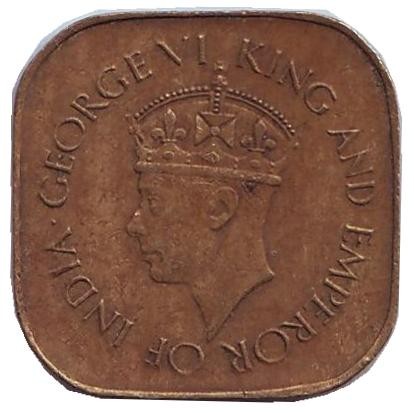 Монета 5 центов. 1942 год, Цейлон.