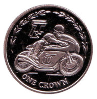 Монета 1 крона. 2005 год, Остров Мэн. (Вар. II) Турист Трофи. Монета 1 крона. 2005 год, Остров Мэн. (Вар. II) Турист Трофи.