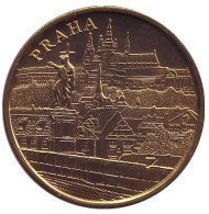 Прага. Карлов мост. Собор Святого Вита. Сувенирный жетон, Чехия.