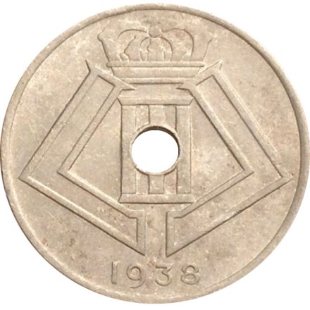 Монета 25 сантимов. 1938 год, Бельгия. (Belgie-Belgique)