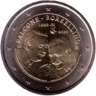 Монета 2 евро. 2022 год, Италия. 30 лет со дня смерти судей Джованни Фальконе и Паоло Борселлино. Монета 2 евро. 2022 год, Италия. 30 лет со дня смерти судей Джованни Фальконе и Паоло Борселлино.