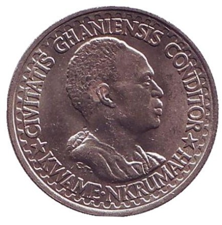 Монета 10 песев. 1965 год, Гана. aUNC.