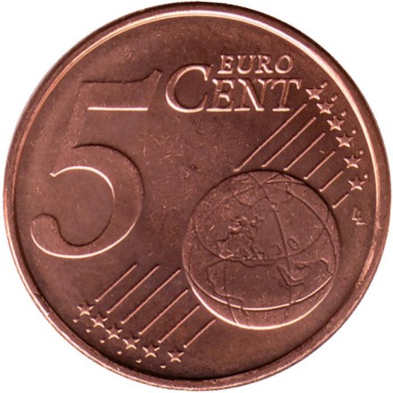 Монета 5 центов. 2008 год, Нидерланды.