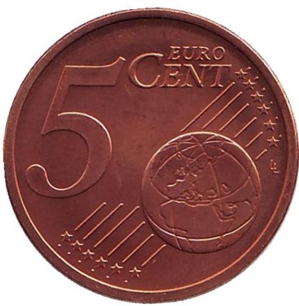 Монета 5 центов. 2003 год (D), Германия. Монета 5 центов. 2003 год (D), Германия.