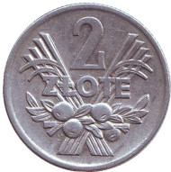 Монета 2 злотых. 1974 год, Польша. Монета 2 злотых. 1974 год, Польша.