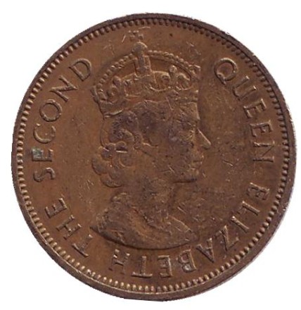 Монета 10 центов. 1960 год, Гонконг. (H).