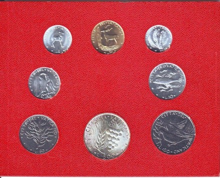 Годовой набор монет Ватикана. (8 штук), 1972 год. Годовой набор монет Ватикана. (8 штук), 1972 год.