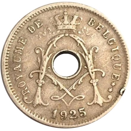 Монета 5 сантимов. 1925 год, Бельгия. (Belgie)