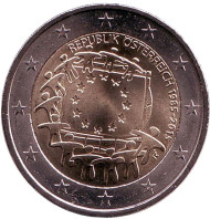 Монета 2 евро. 2015 год, Австрия. 30 лет Флагу Европы. Монета 2 евро. 2015 год, Австрия. 30 лет Флагу Европы.