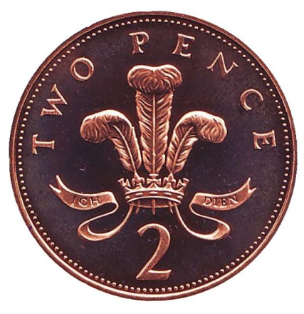 Монета 2 пенса. 1982 год, Великобритания. Proof.