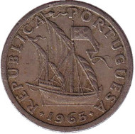 Монета 2,5 эскудо. 1965 год, Португалия. Монета 2,5 эскудо. 1965 год, Португалия.