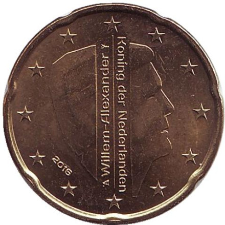 Монета 20 евроцентов. 2016 год, Нидерланды.